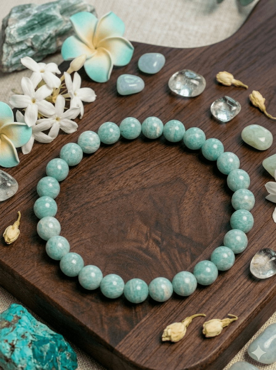 Bracelet Amazonite - 6 mm - Apaisement & Expression