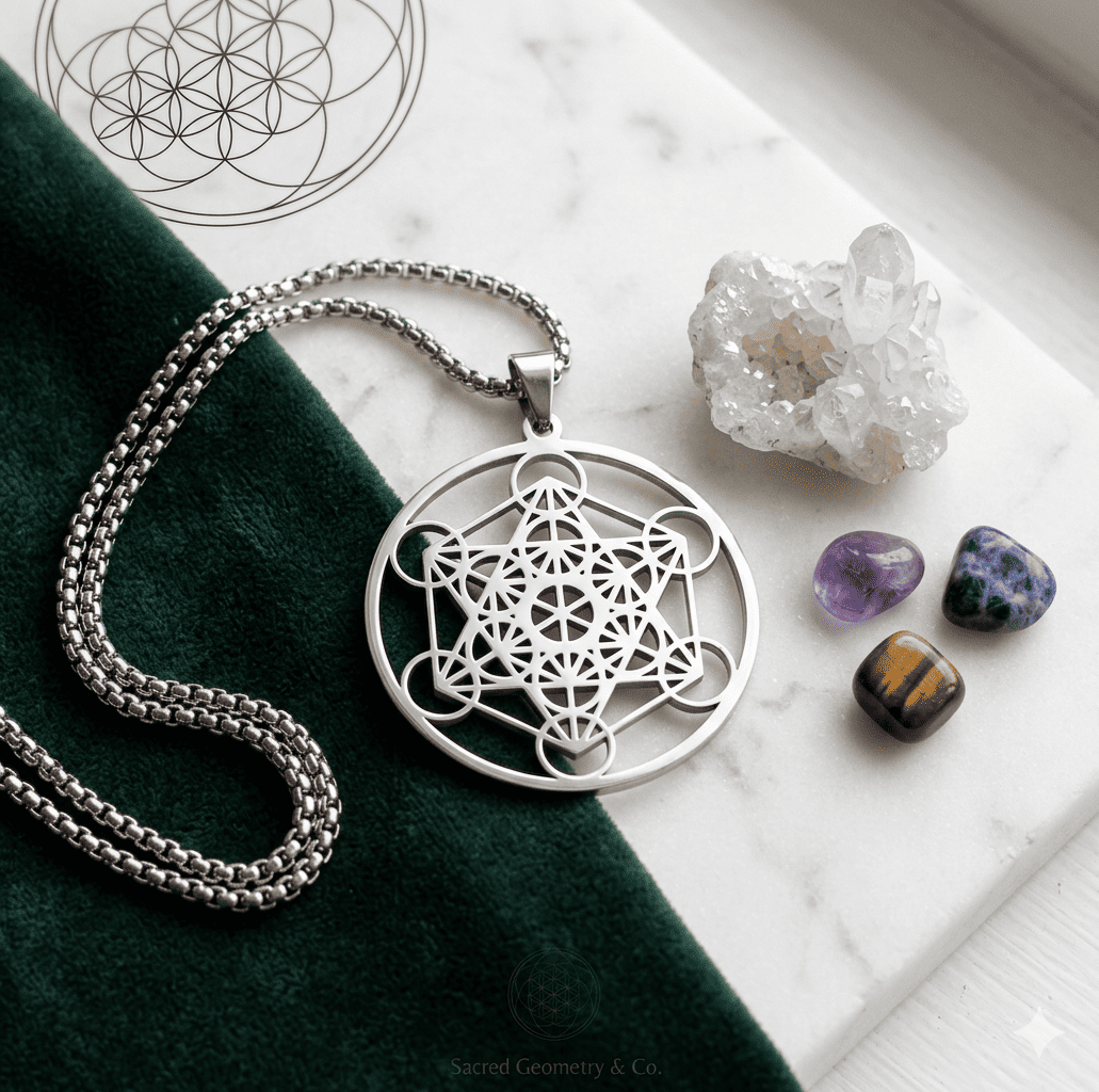 Pendentif Cube de Métatron | Acier Inox & Géométrie Sacrée – Image 2